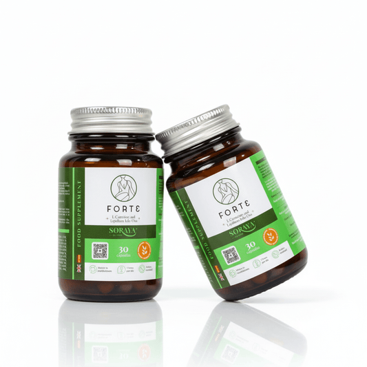 Pack de 2 botes de Cápsulas Forte de Soraya By Clinic para un tratamiento de 2 meses, Cápsulas Forte de Soraya para una rutina de autocuidado y bienestar, Suplemento natural de Soraya By Clinic para la gestión del bienestar, Pack Forte que apoya la energía y la sensación de ligereza de la mano de Soraya, Dos botes de Forte para una transformación corporal sostenida con Soraya By Clinic, Apoyo de Soraya para el control del apetito y los hábitos de bienestar, Cápsulas Forte de Soraya para una figura definida