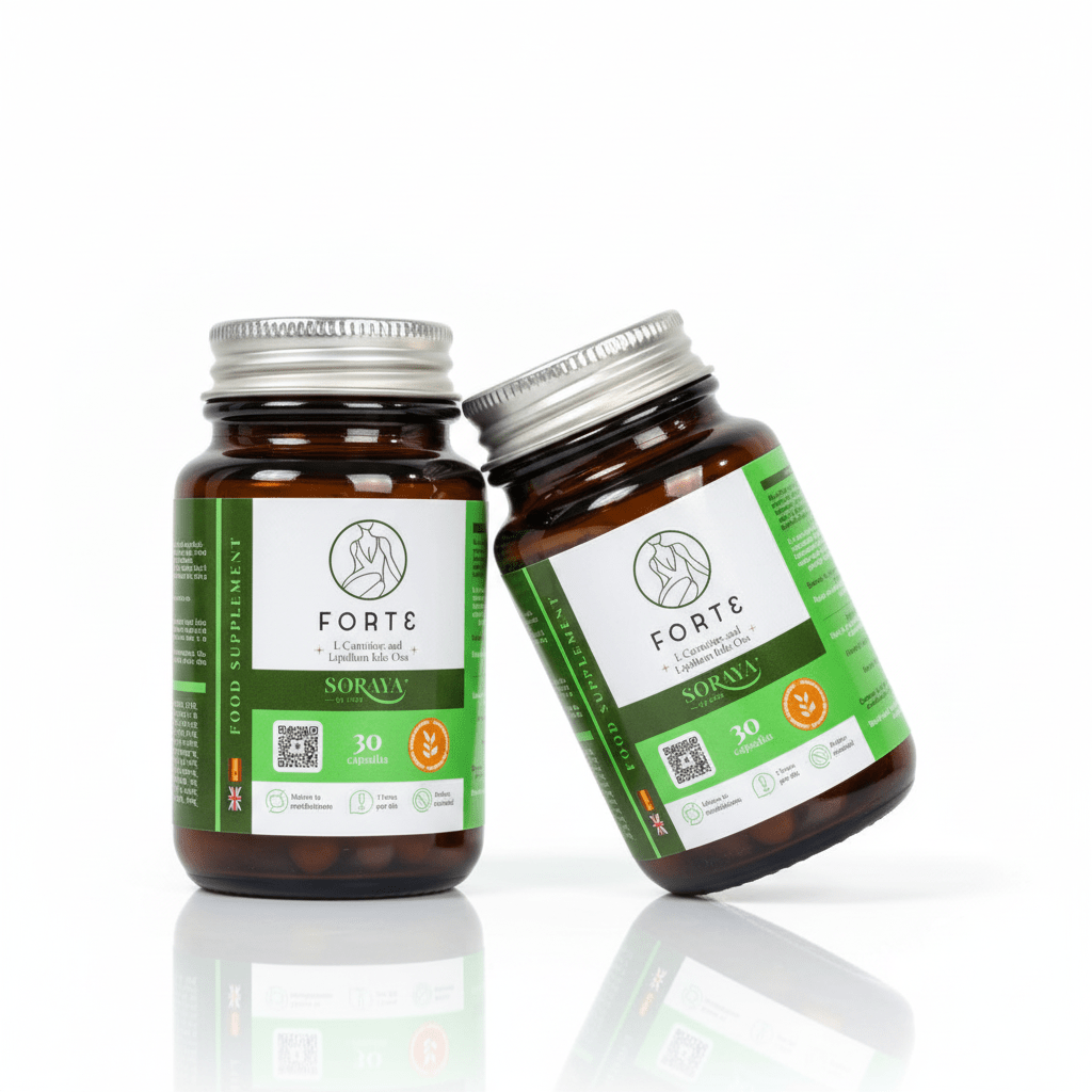 Pack de 2 botes de Cápsulas Forte de Soraya By Clinic para un tratamiento de 2 meses, Cápsulas Forte de Soraya para una rutina de autocuidado y bienestar, Suplemento natural de Soraya By Clinic para la gestión del bienestar, Pack Forte que apoya la energía y la sensación de ligereza de la mano de Soraya, Dos botes de Forte para una transformación corporal sostenida con Soraya By Clinic, Apoyo de Soraya para el control del apetito y los hábitos de bienestar, Cápsulas Forte de Soraya para una figura definida