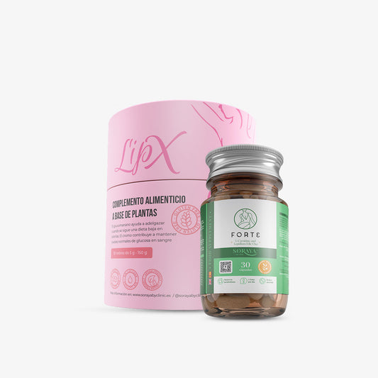 Pack Forte + LipX, complementos alimenticios con L-carnitina y glucomanano, Soraya by Clinic