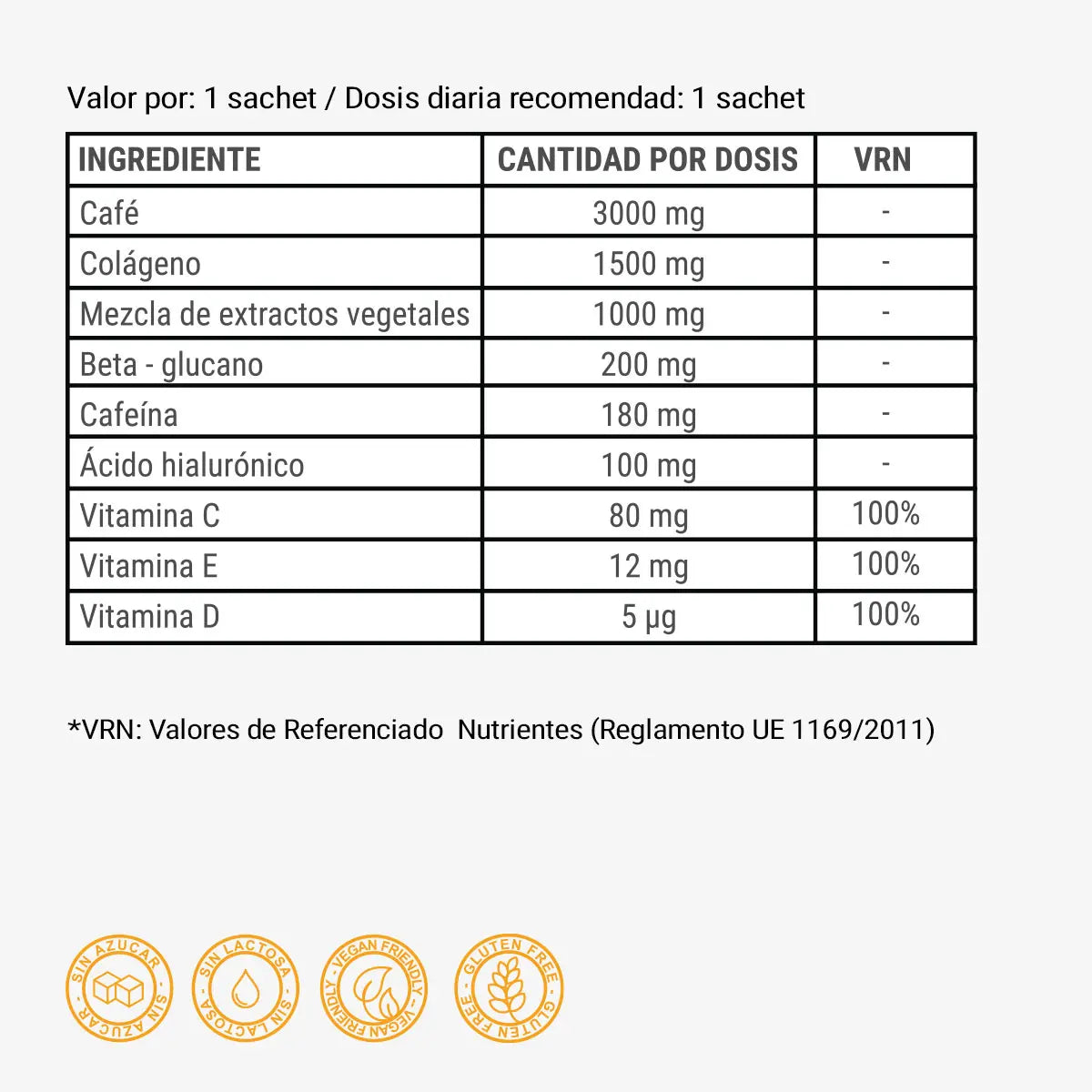 Información nutricional de PowerSlim, Soraya by Clinic